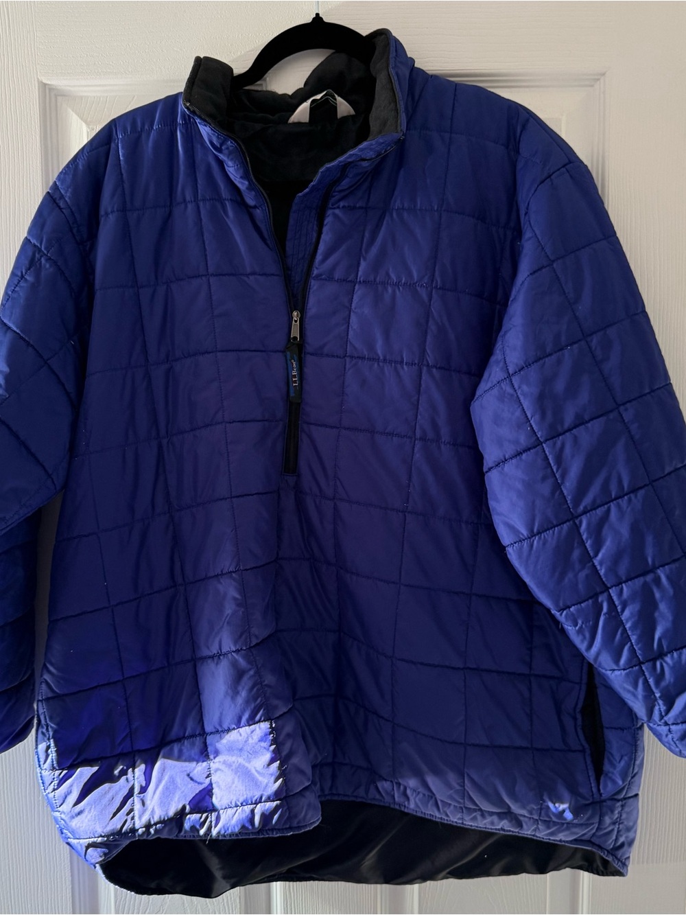 Vintage L.L.Bean Quilted Insulated Pullover Jacket Blue Half Zip Women’s XL